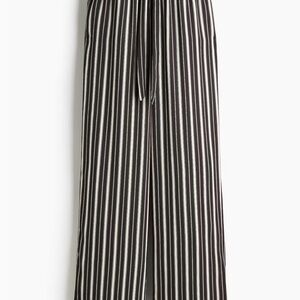 H&M Black and White Striped Wide Leg Pants